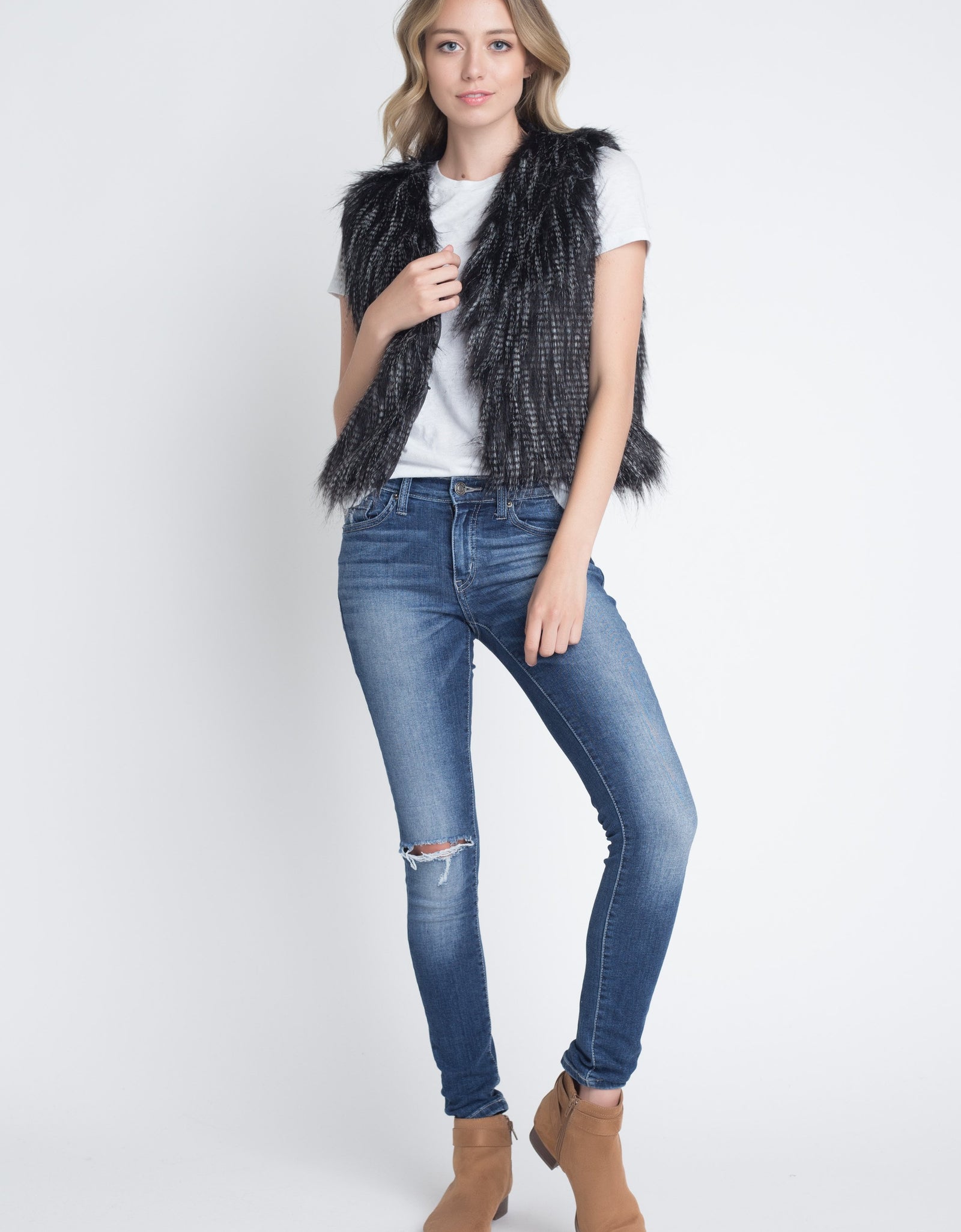 Women's Faux Fur Sleeveless Vest